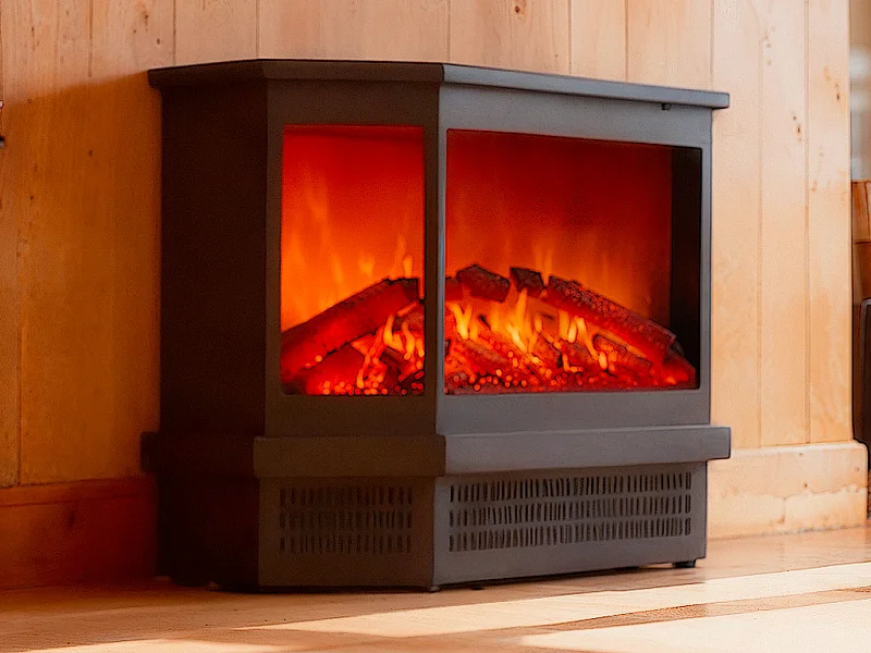 Cheminée électrique poêle ETNA - L55.8 x P22.5 x H51.6 cm - Noire