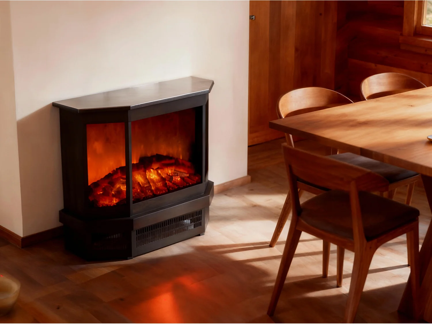 Cheminée électrique poêle ETNA - L55.8 x P22.5 x H51.6 cm - Noire