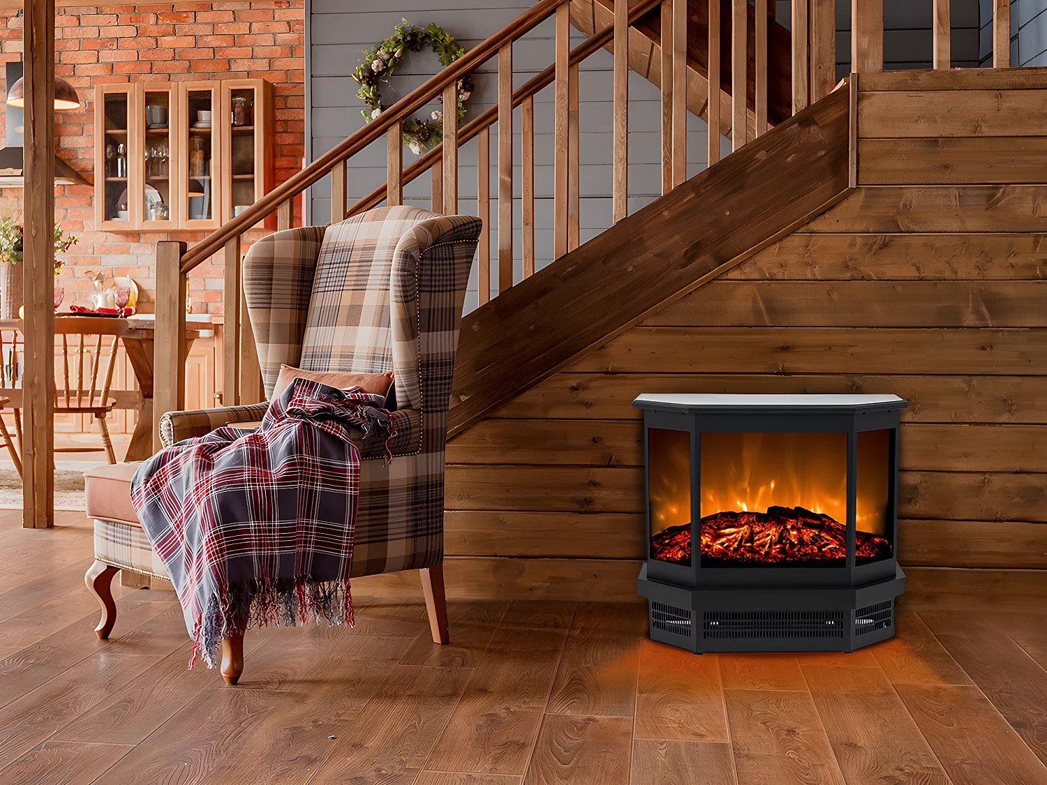 Elektrisk pejs ETNA ildsted - L55.8 x D22.5 x H51.6 cm - Sort