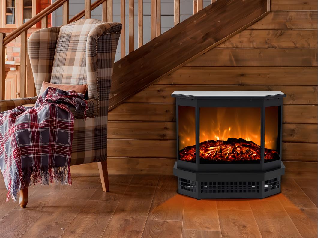 Chimenea eléctrica ETNA - Ancho 55.8 x Prof. 22.5 x Alt. 51.6 cm - Negro