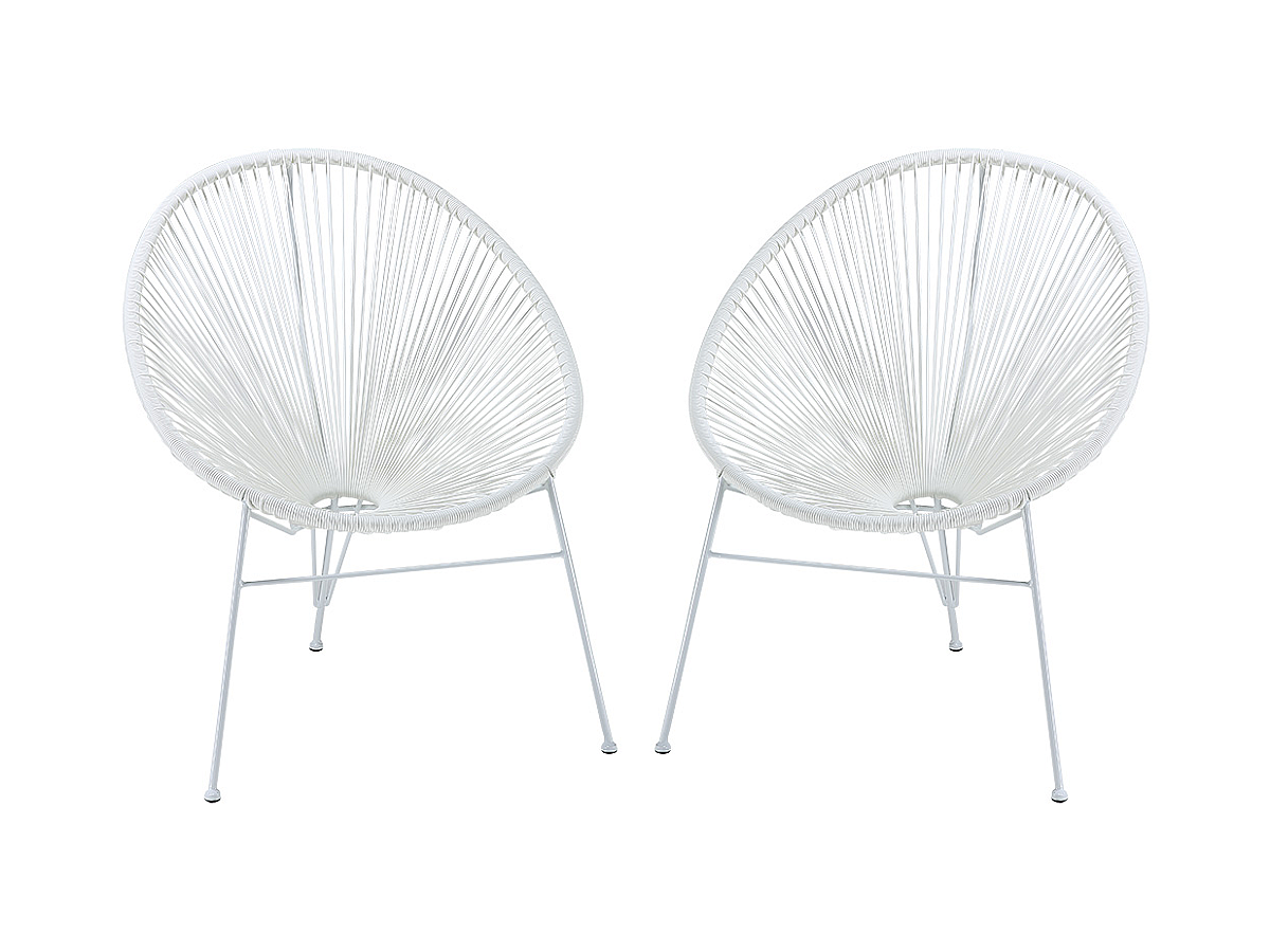 Conjunto 2 sillas jardín resina trenzada blanco ALIOS II