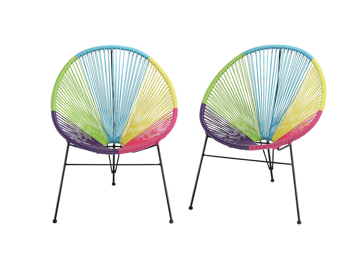 Conjunto 2 sillas jardín resina multicolor ALIOS II