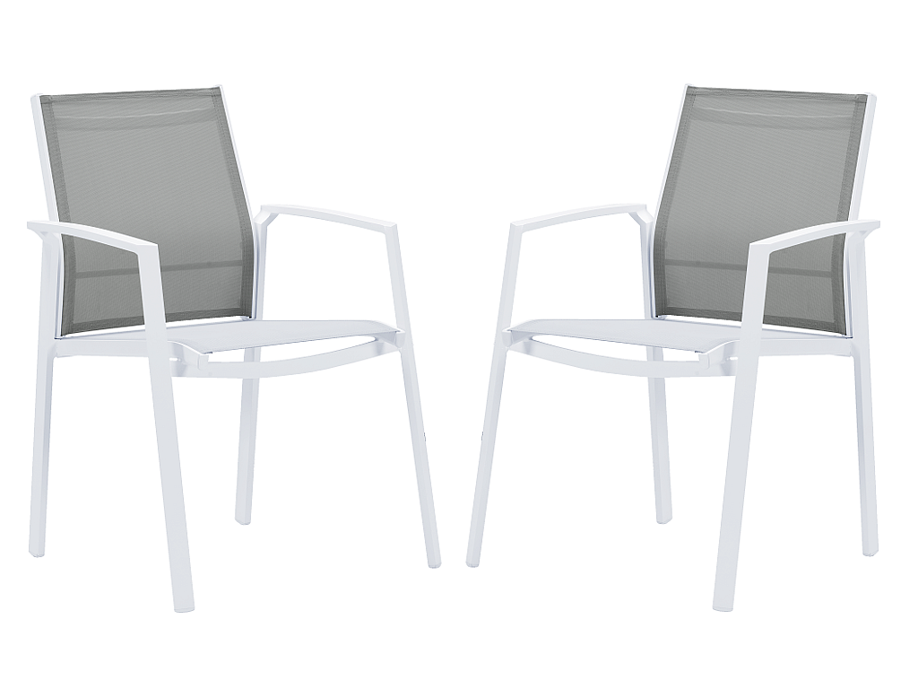 Conjunto de 2 sillas de jardin de aluminio gris PALAOS