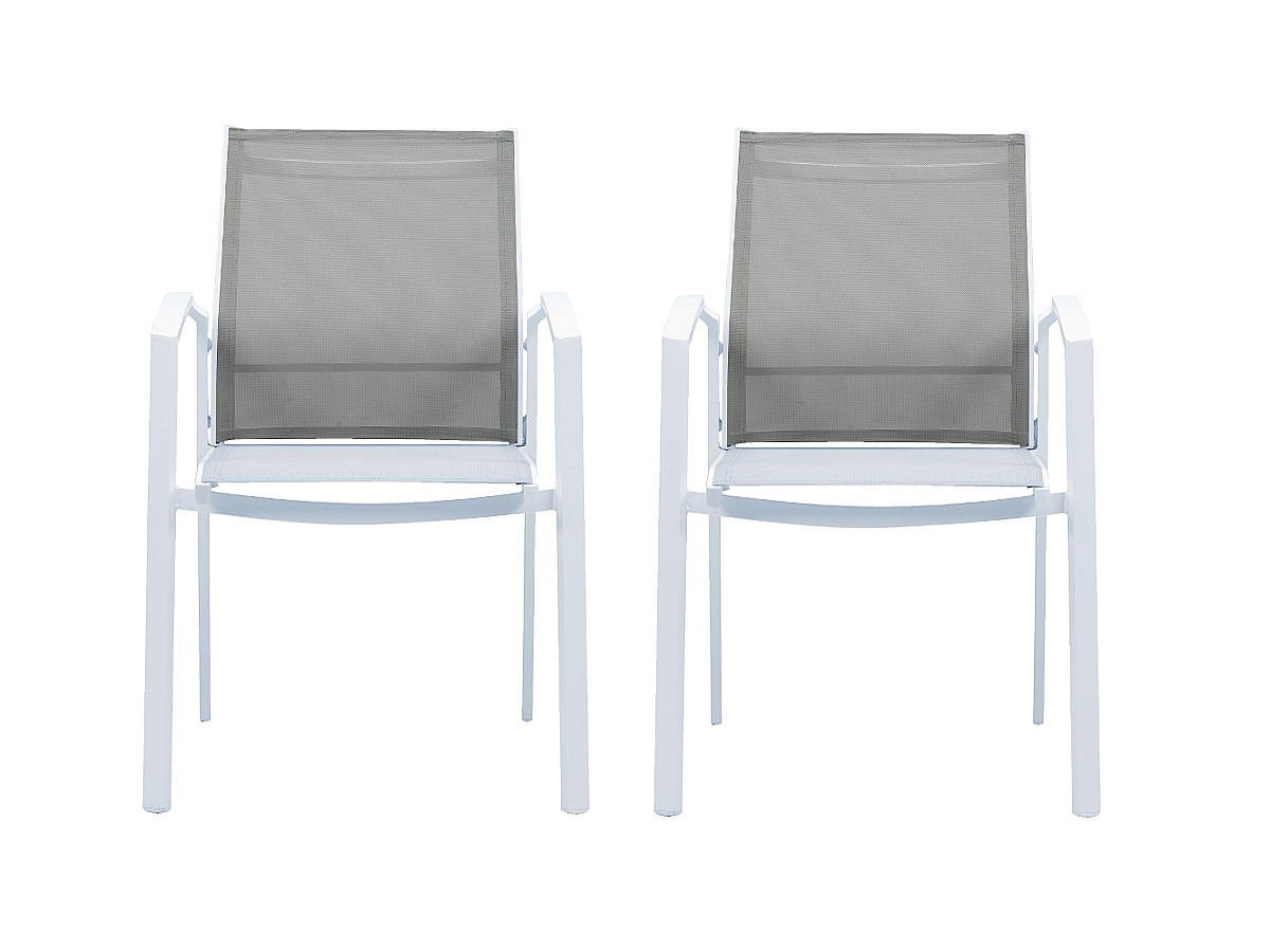 Conjunto de 2 sillas de jardin de aluminio gris PALAOS