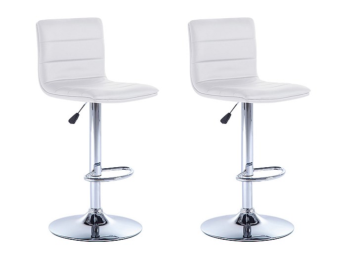 Barhocker 2er-Set DENVER - Höhenverstellbar - Weiß jetzt günstig und