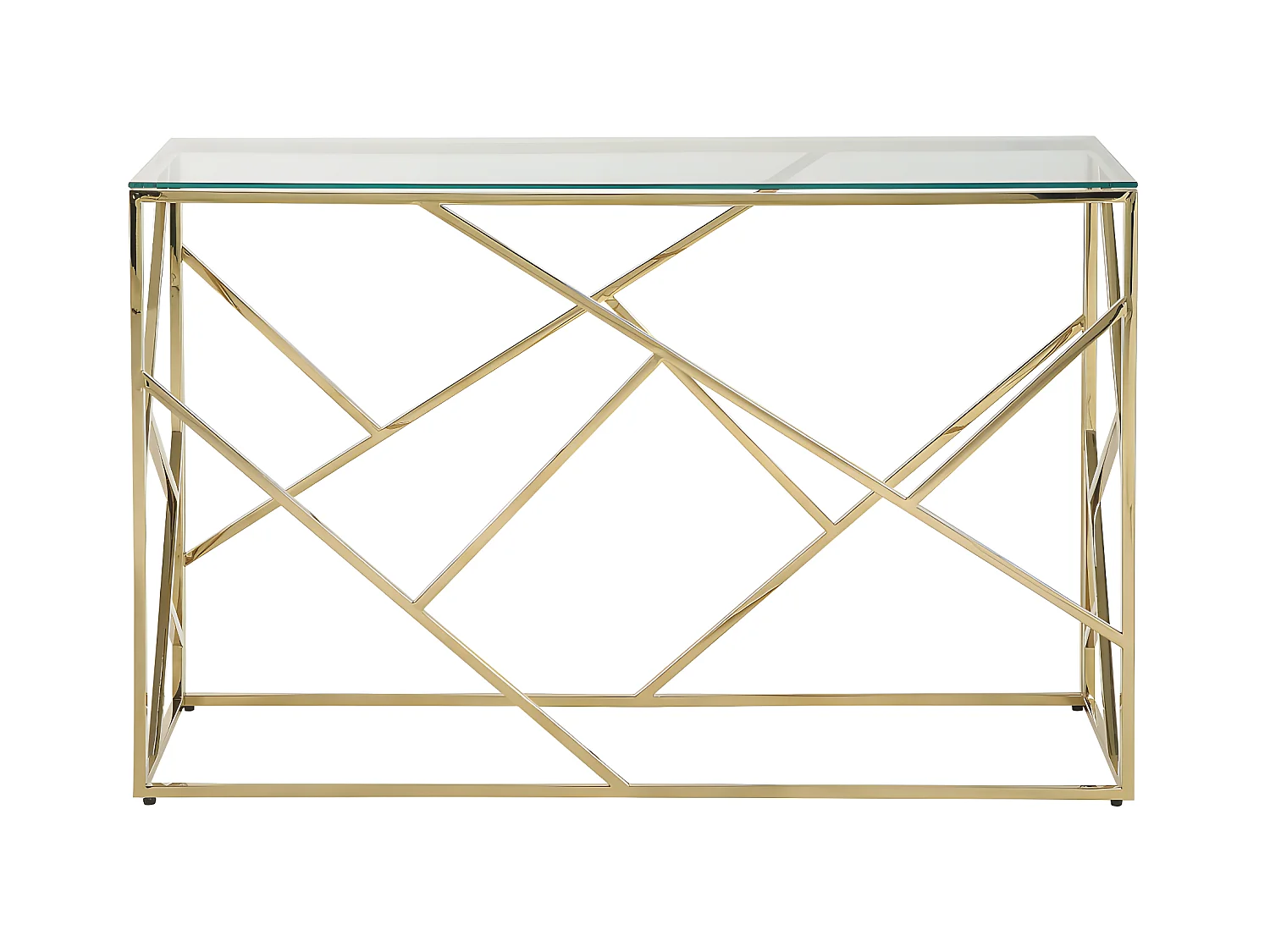 Consola ATHENA de Pascal MORABITO - Cristal templado y acero - Dorado
