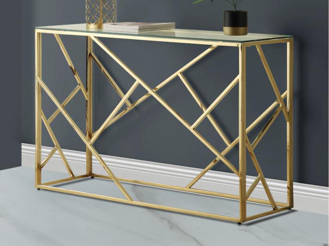 Sidetable ATHENA - Gehard glas en staal - Goudkleurig - van Pascal Morabito