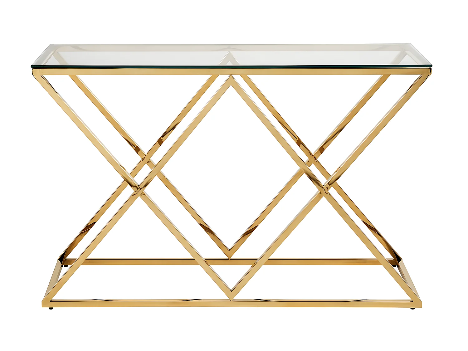 Avlastningsbord härdat glas och gulfärgat stål CHARLOTTE från Pascal MORABITO