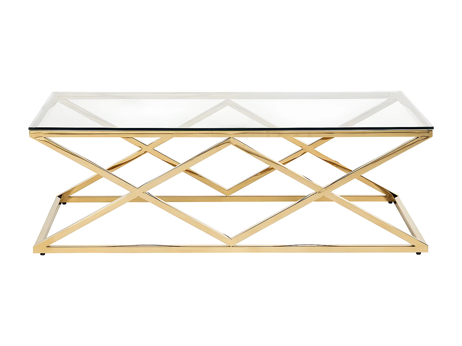 Tavolino Vetro temperato e acciaio Dorato - CHARLOTTE di Pascal MORABITO