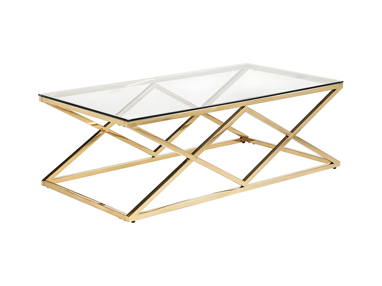 Couchtisch - Glas & Stahl - Goldfarben - CHARLOTTE  von Pascal MORABITO