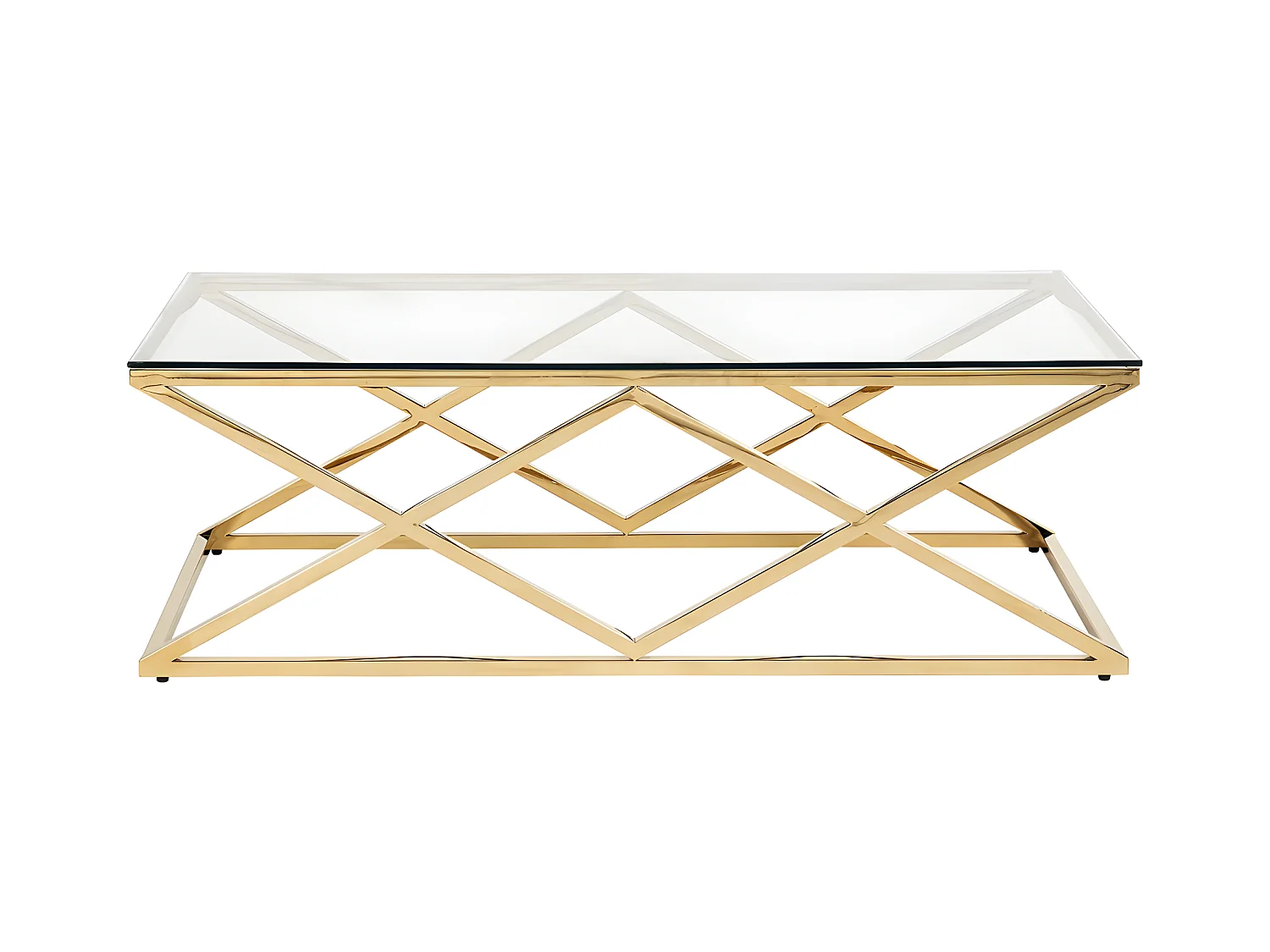 Couchtisch - Glas & Stahl - Goldfarben - CHARLOTTE  von Pascal MORABITO