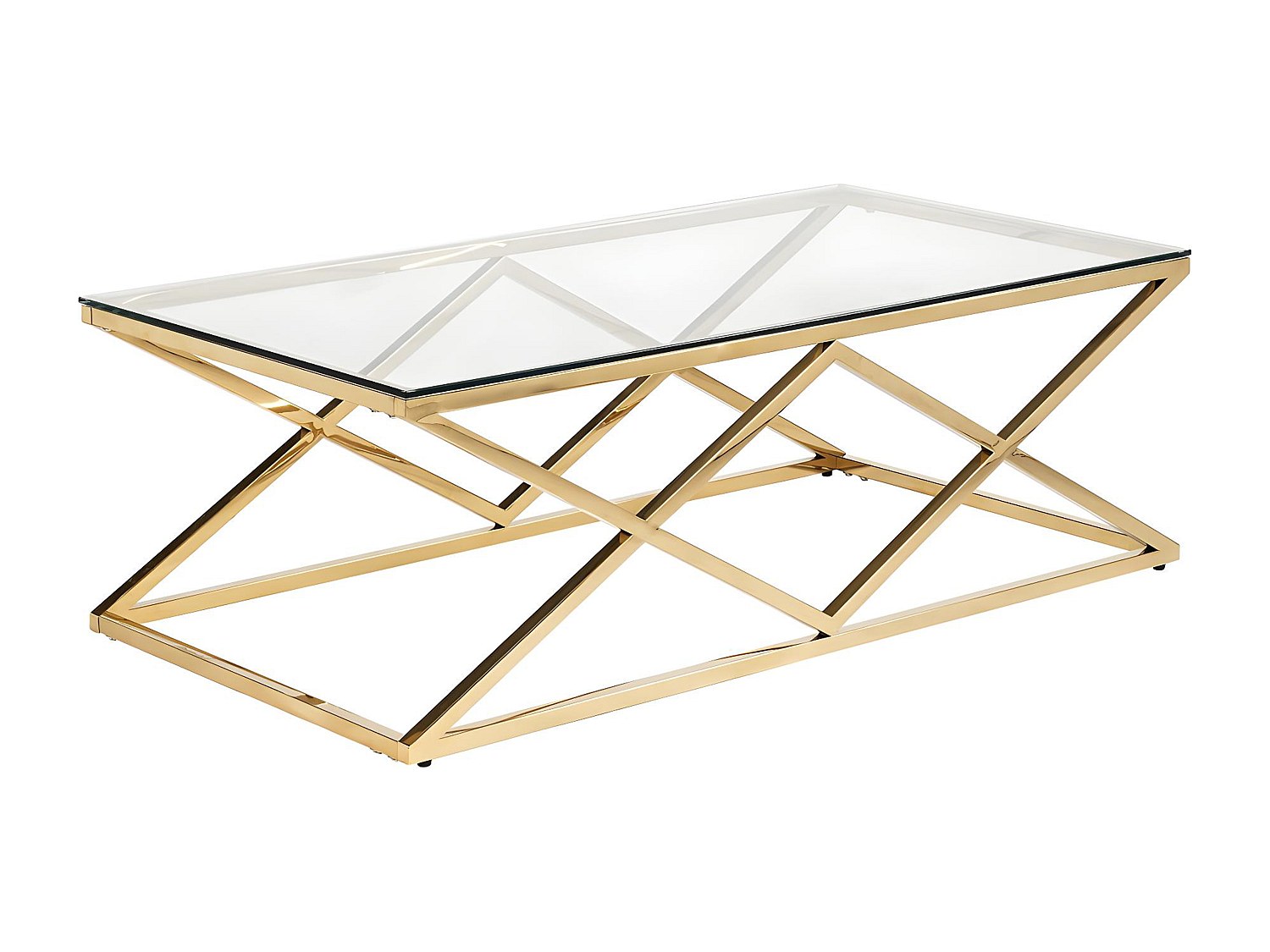 Couchtisch - Glas & Stahl - Goldfarben - CHARLOTTE  von Pascal MORABITO günstig online kaufen
