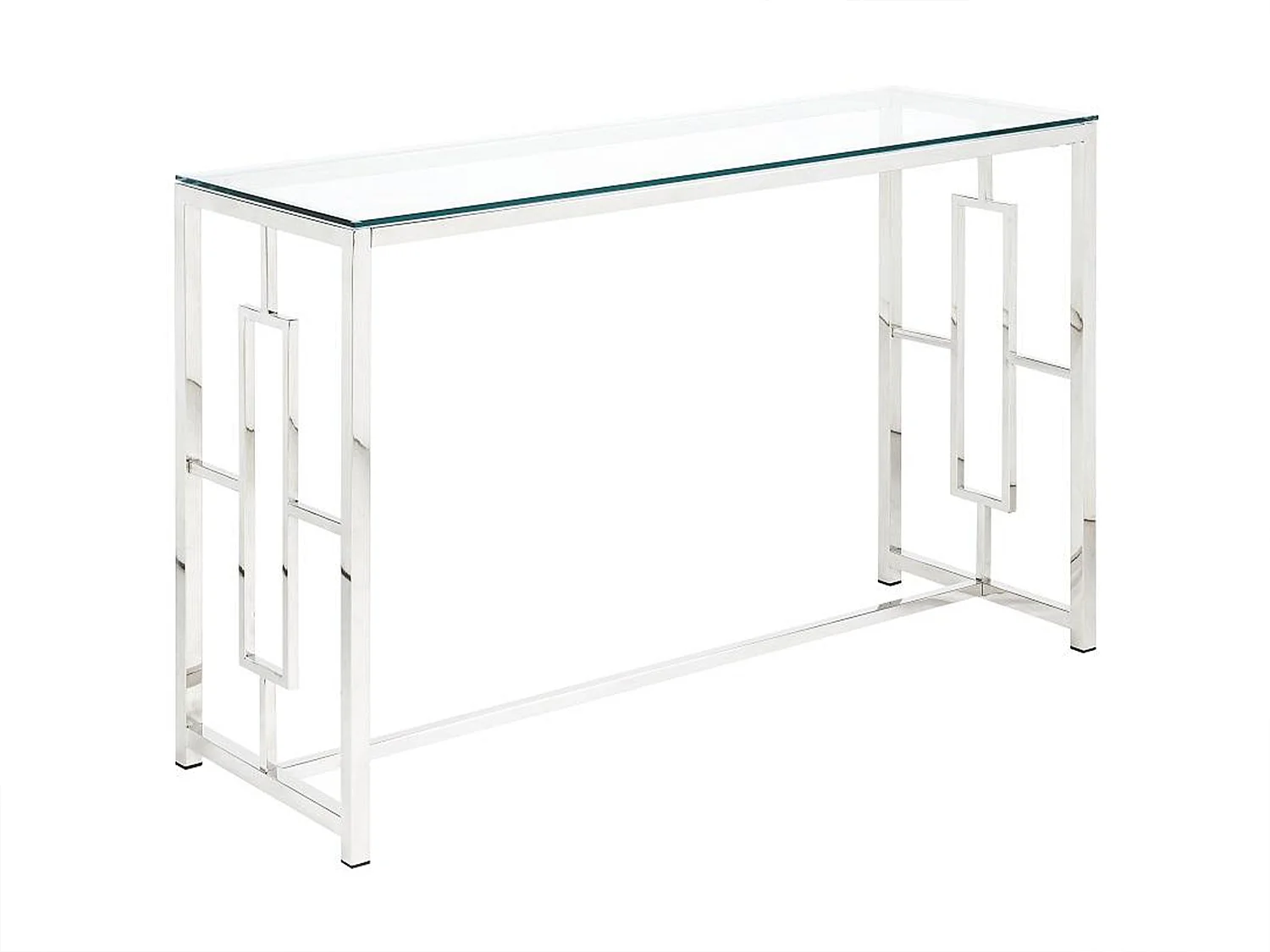 Console CLOTILDE de Pascal MORABITO - Verre trempé et acier - Chromé