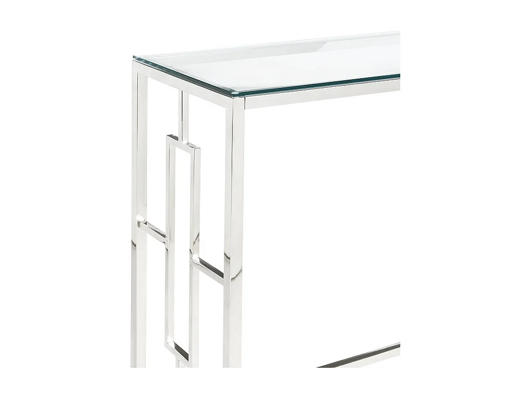 Console CLOTILDE de Pascal MORABITO - Verre trempé et acier - Chromé