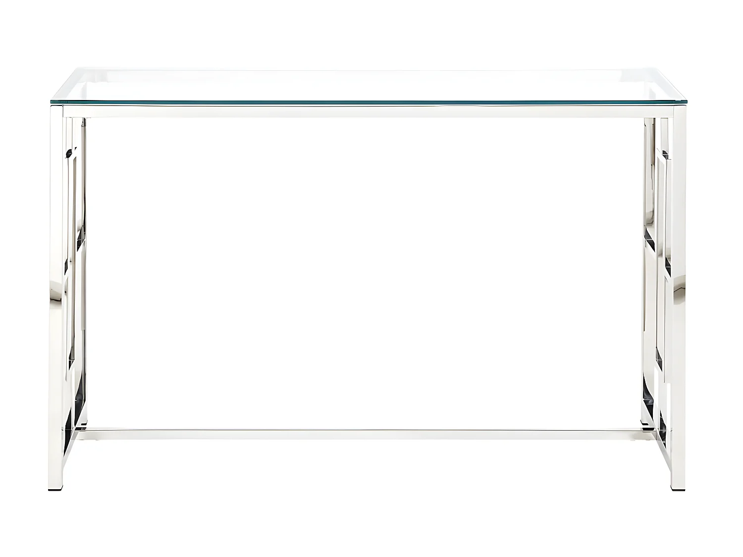 Console CLOTILDE de Pascal MORABITO - Verre trempé et acier - Chromé