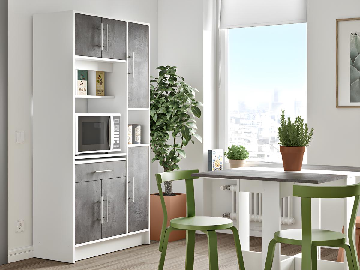 Credenza da cucina MADY 5 ante e 1 cassetto Bianco/Grigio