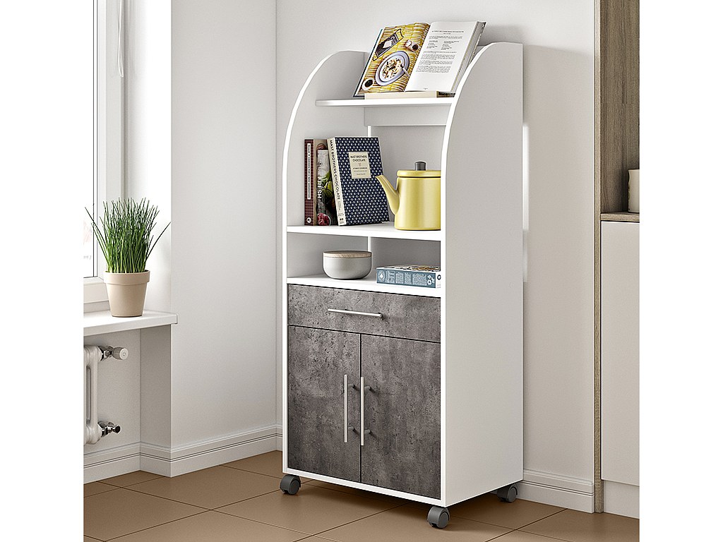 Mikrowellenschrank COLEEN - Weiß & Betonfarben kaufen