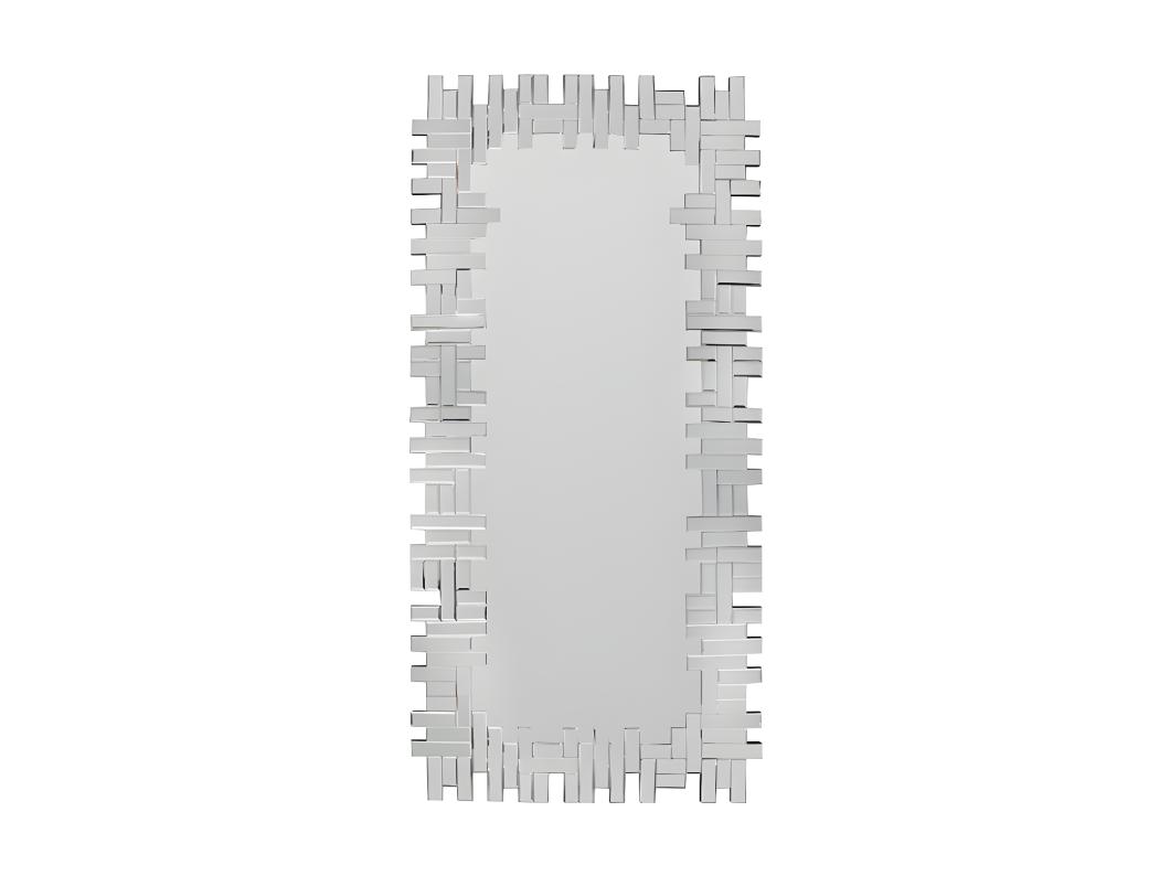 Specchio a muro 120x2x57 cm Inox e MDF Argentato - LOLA