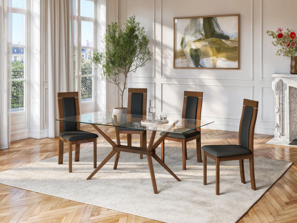 Esstisch - 6 Personen - Glas & Buche - BELINDA günstig online kaufen