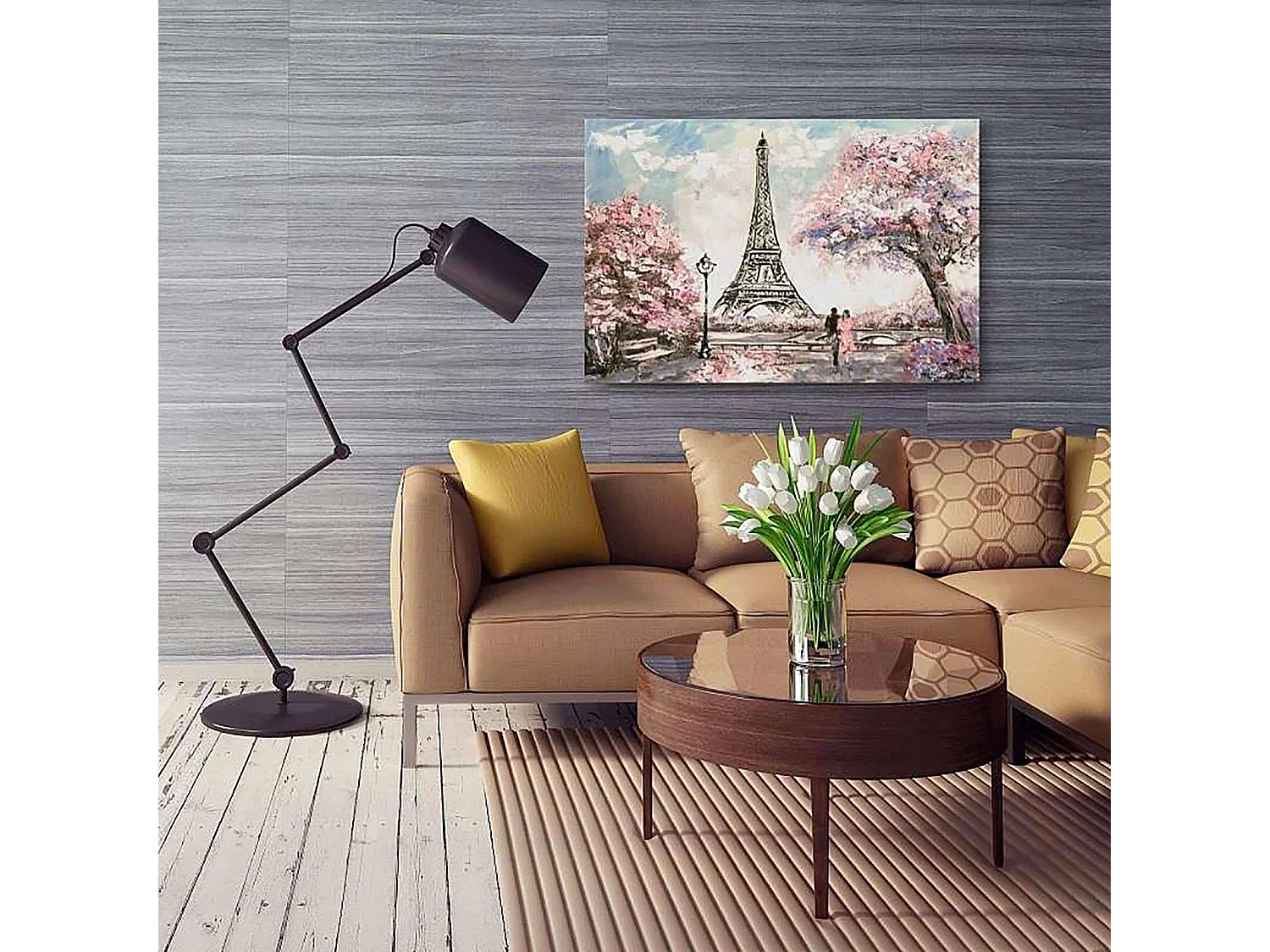 Tableau printemps à paris - 120 x 80 cm
