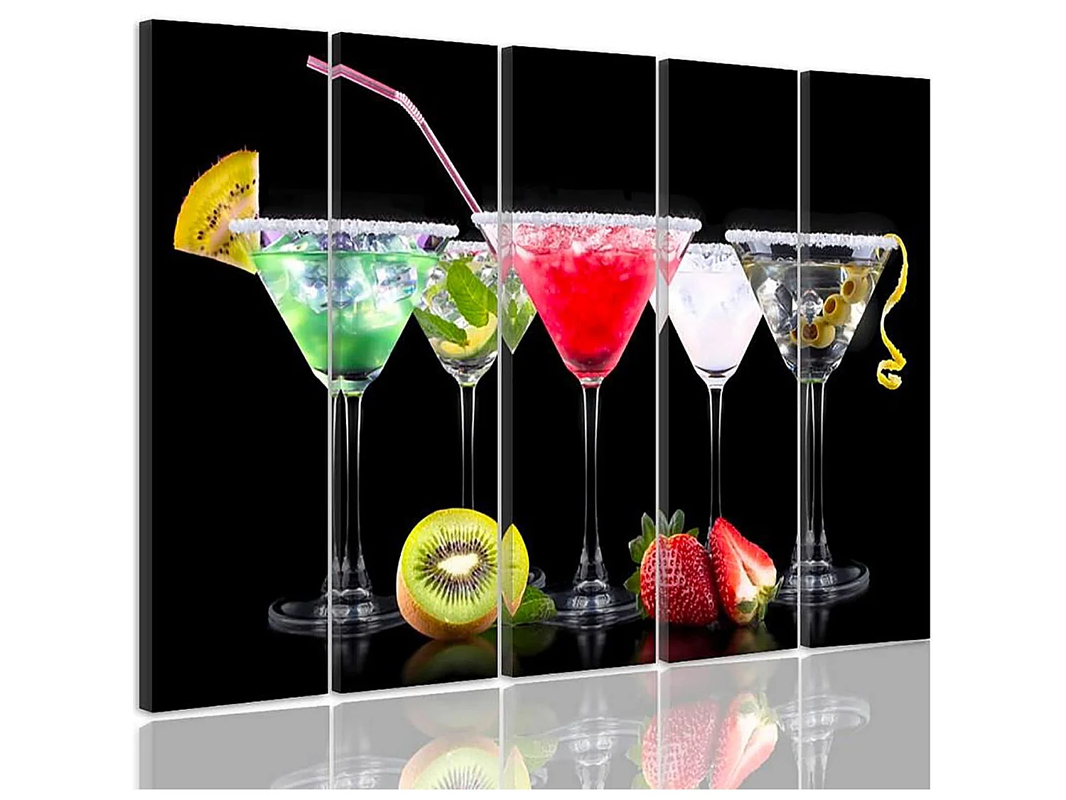 Tableau boissons et fruits 2 - 300 x 140 cm