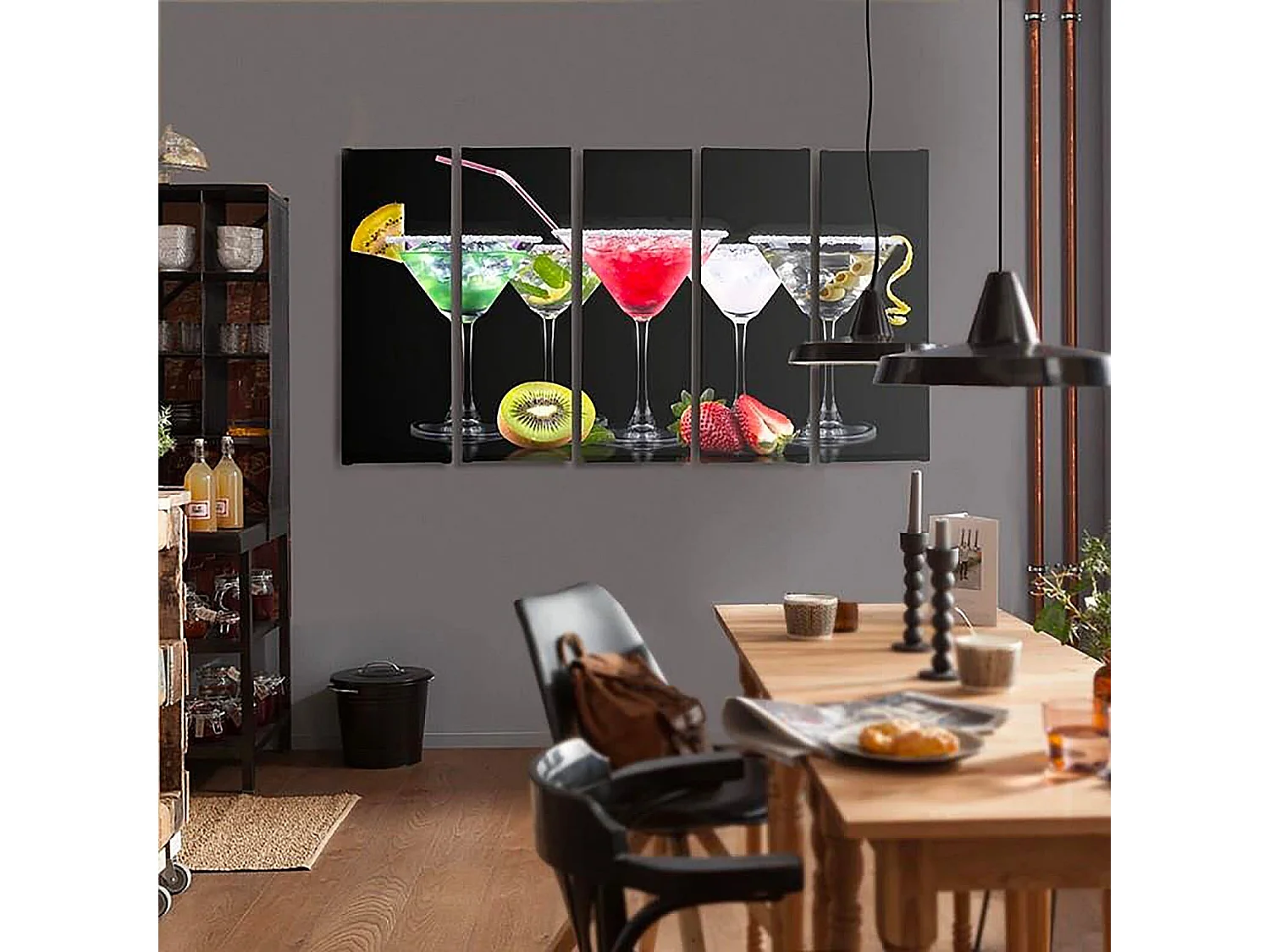 Tableau boissons et fruits 2 - 300 x 140 cm