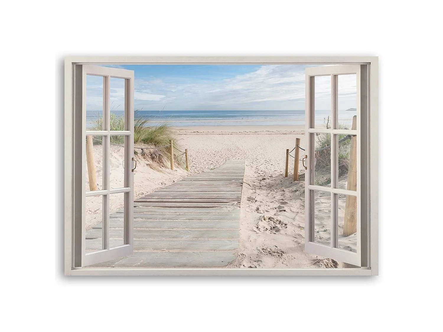 Tableau fenêtre sur la plage - 60 x 40 cm
