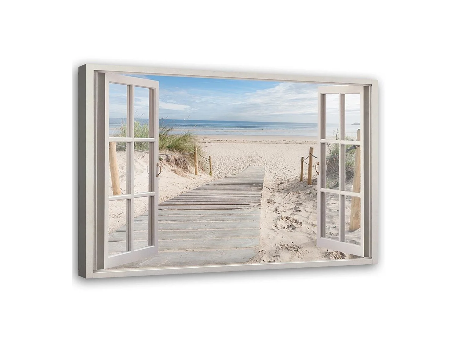Tableau fenêtre sur la plage - 60 x 40 cm