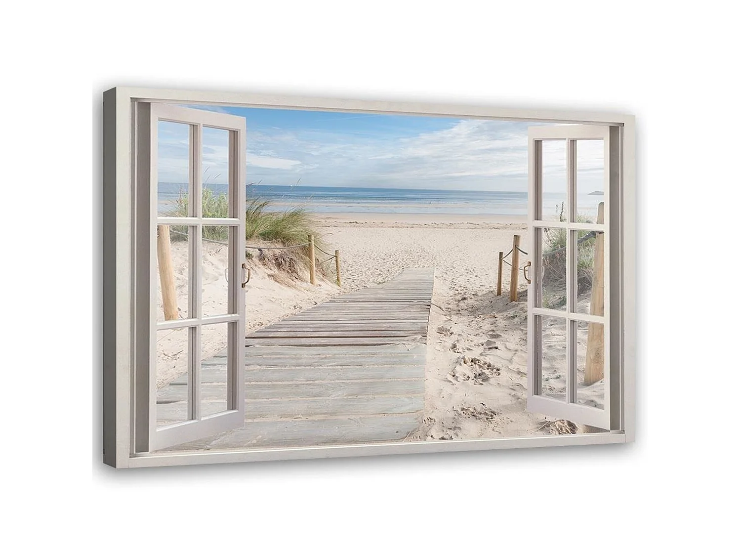 Tableau fenêtre sur la plage - 60 x 40 cm