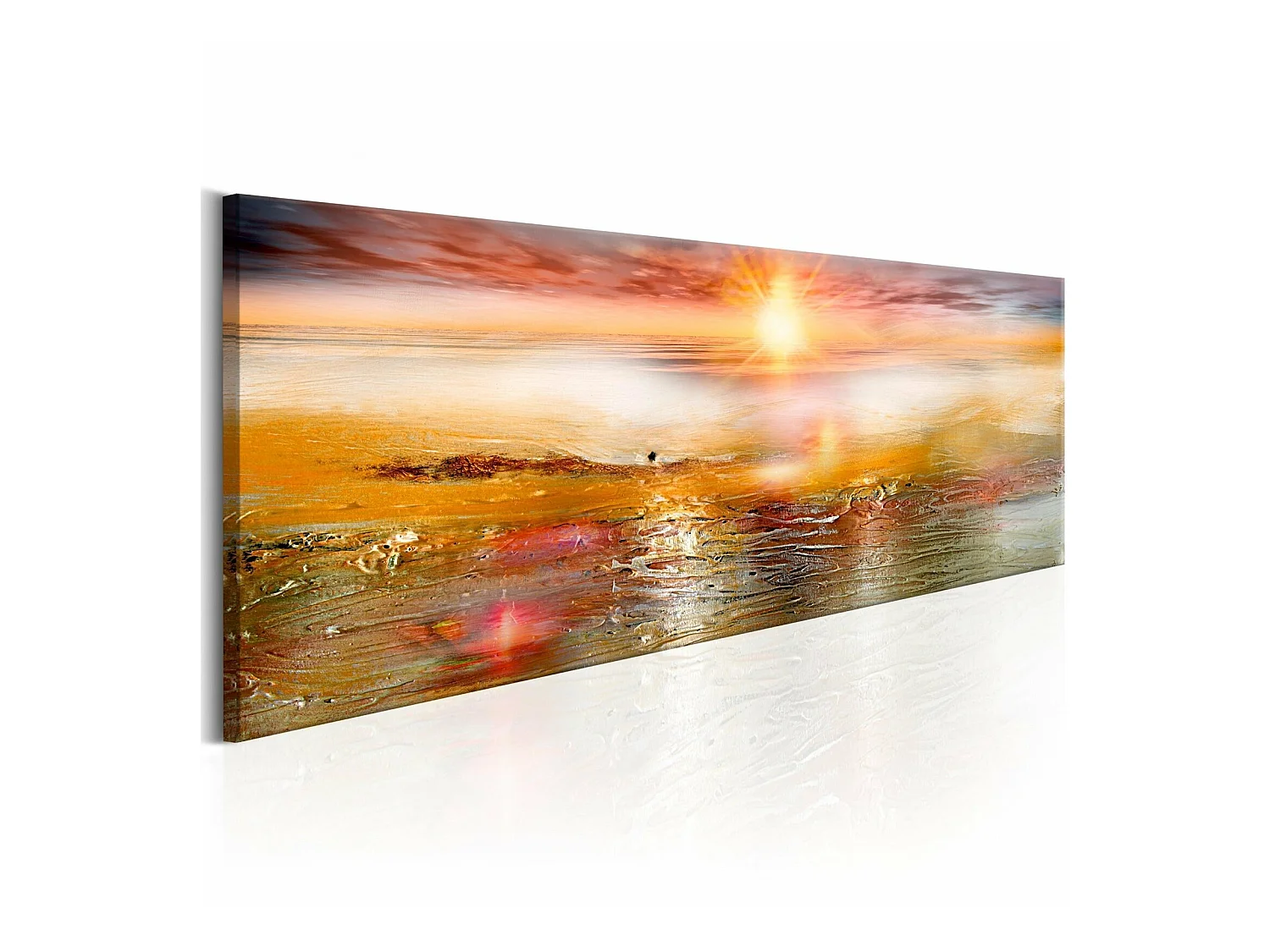Tableau mer orange - 150 x 50 cm