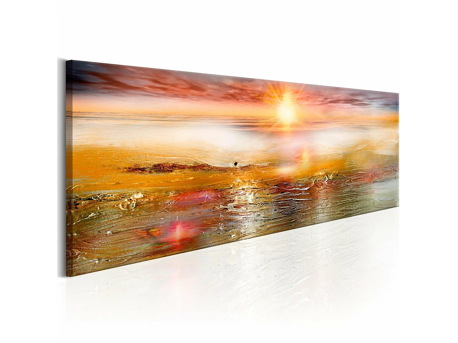 Tableau mer orange - 150 x 50 cm