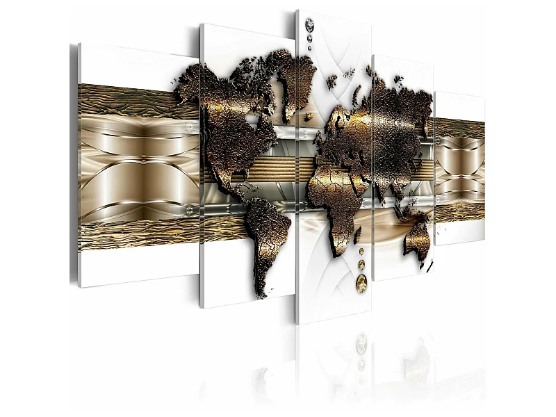 Tableau monde métallique - 200 x 100 cm