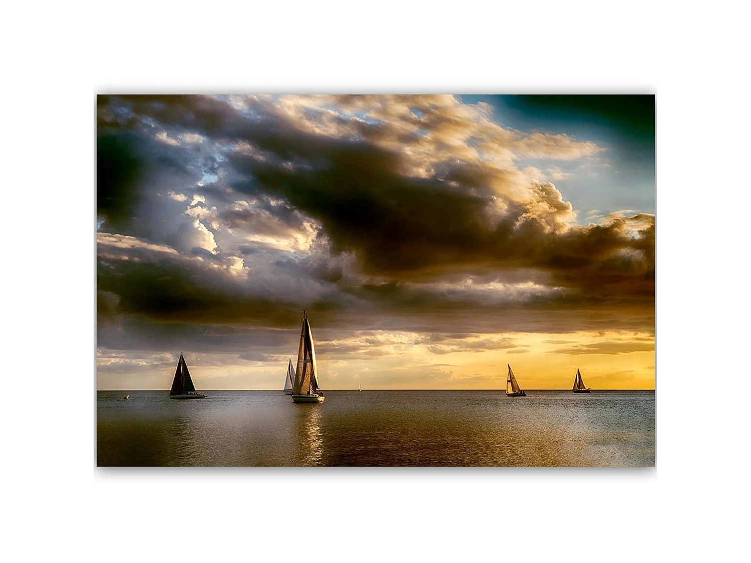 Tableau voiliers en mer - 120 x 80 cm