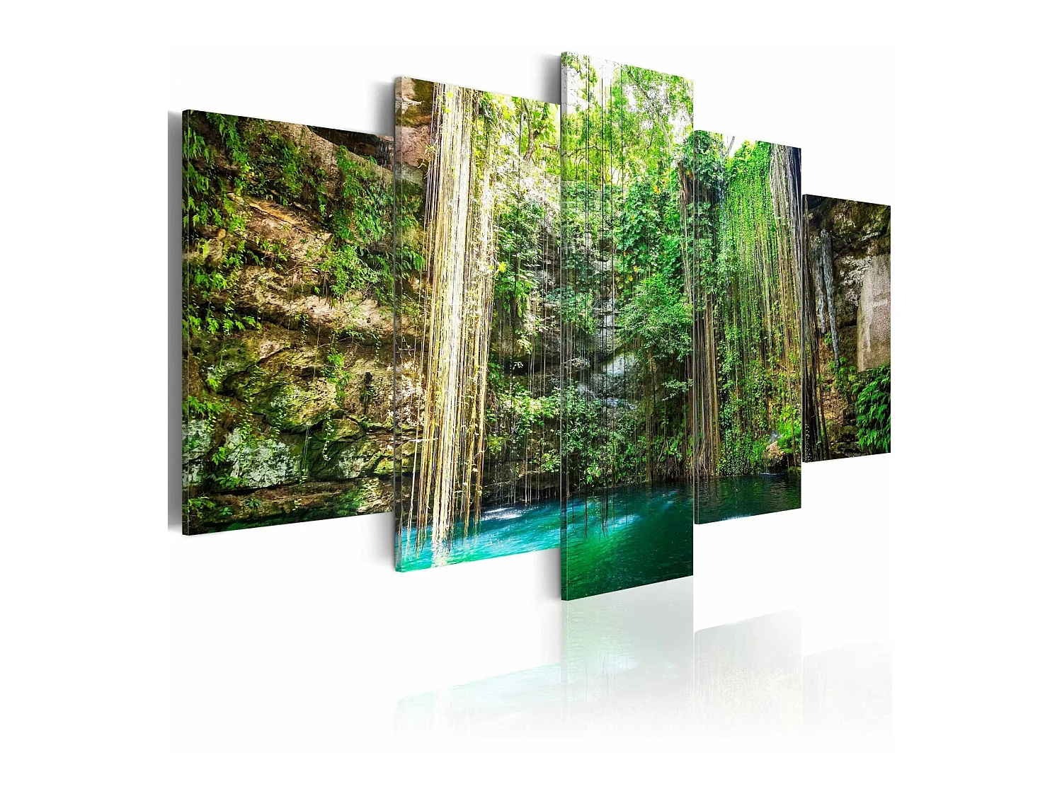 Tableau cascade parmi les arbres - 200 x 100 cm