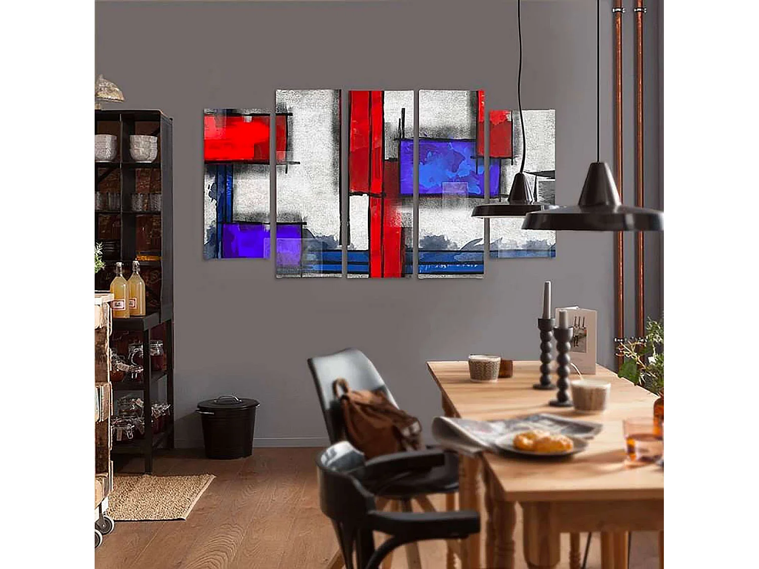 Tableau abstraction géométrique 6 - 300 x 140 cm
