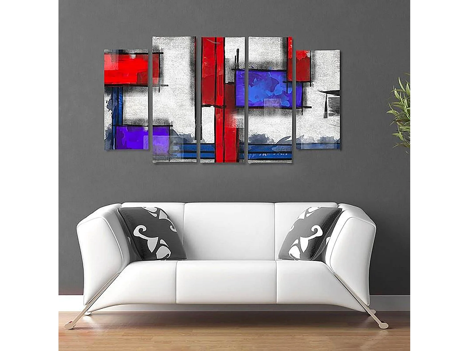 Tableau abstraction géométrique 6 - 300 x 140 cm