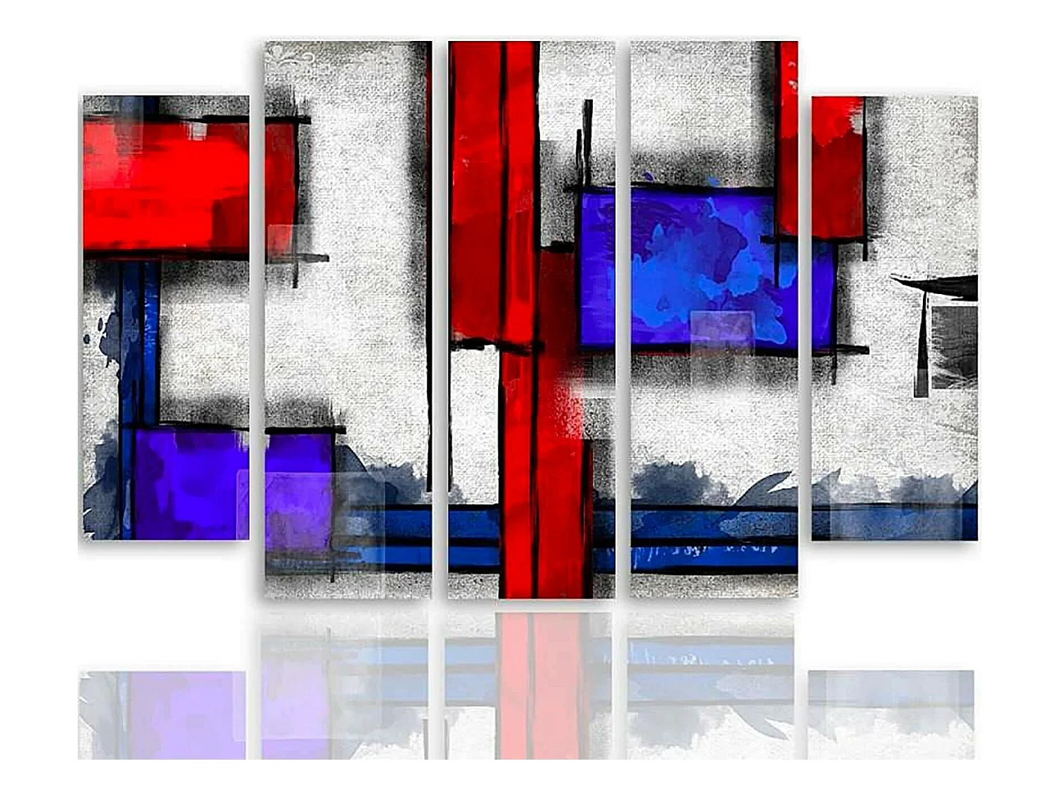 Tableau abstraction géométrique 6 - 300 x 140 cm