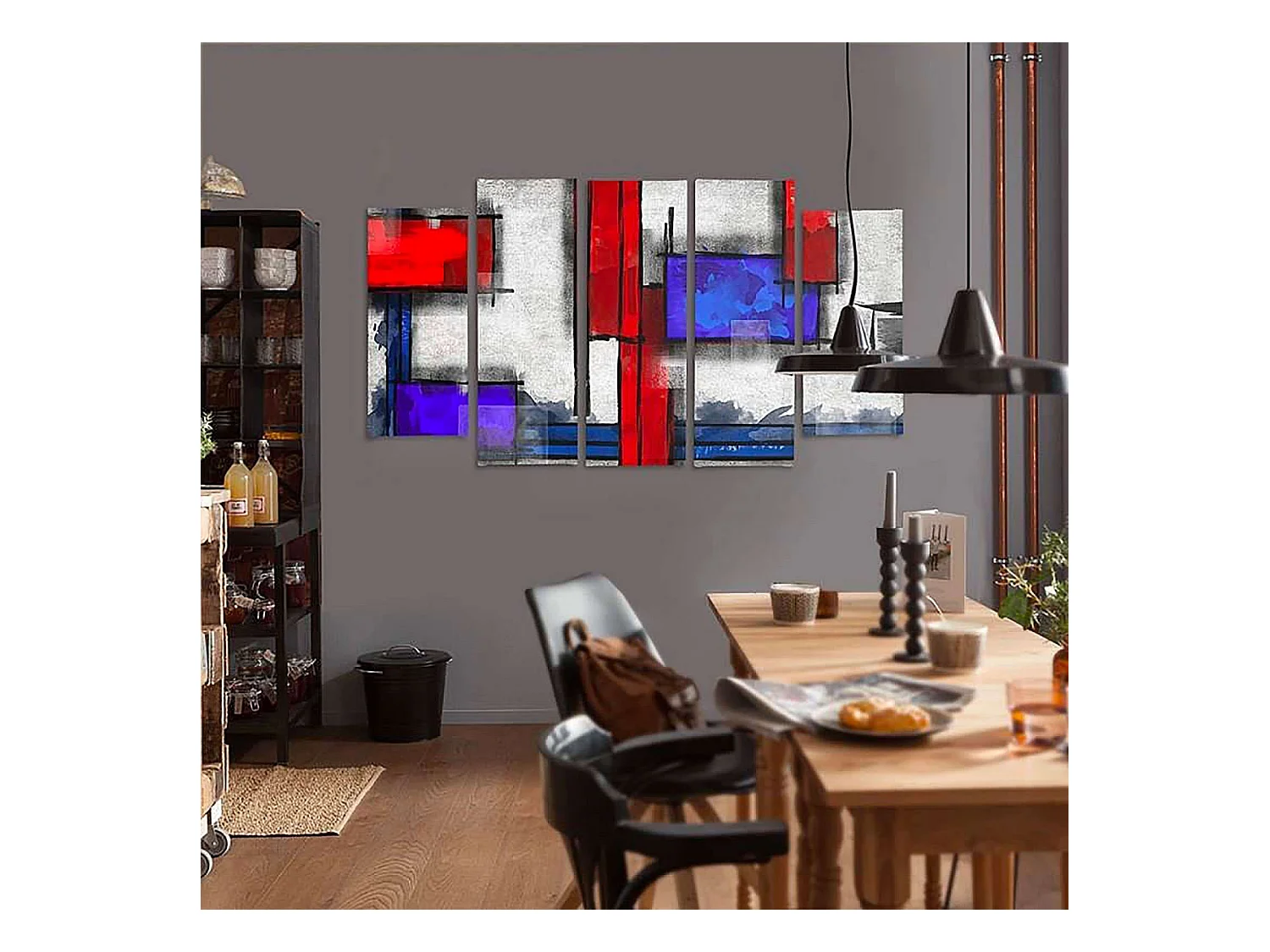 Tableau abstraction géométrique 6 - 300 x 140 cm