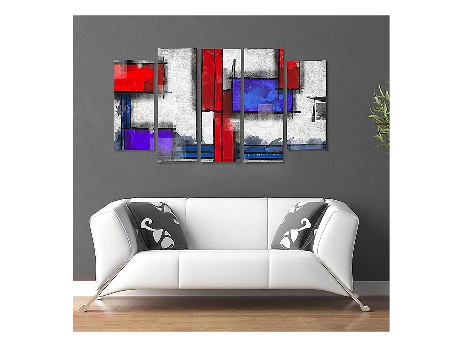 Tableau abstraction géométrique 6 - 300 x 140 cm