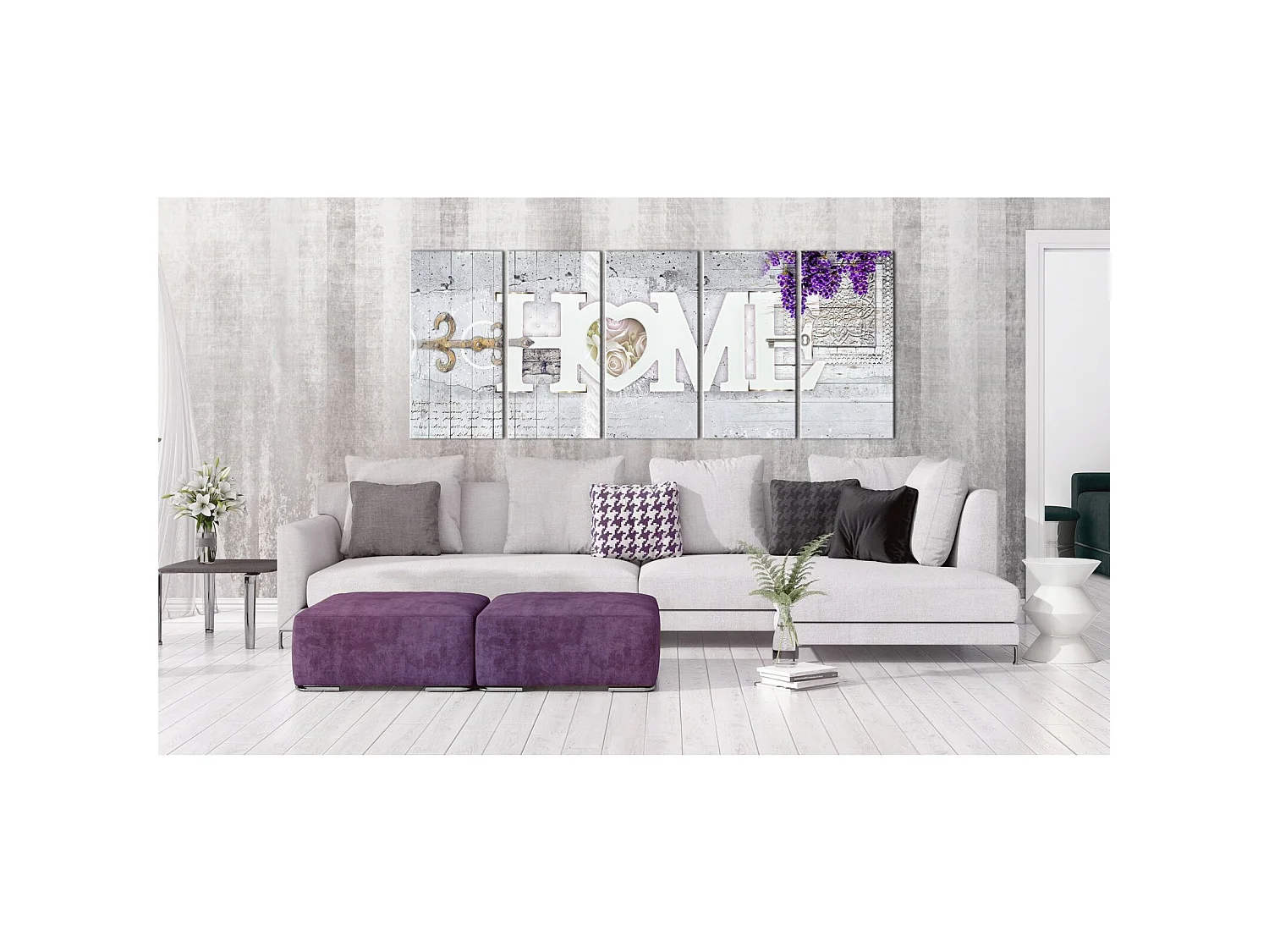 Tableau clé du bonheur je - 225 x 90 cm