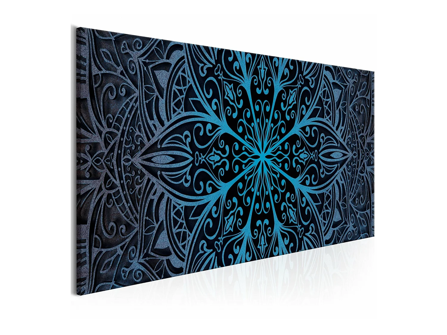 Tableau plumes bleues étroites - 150 x 50 cm