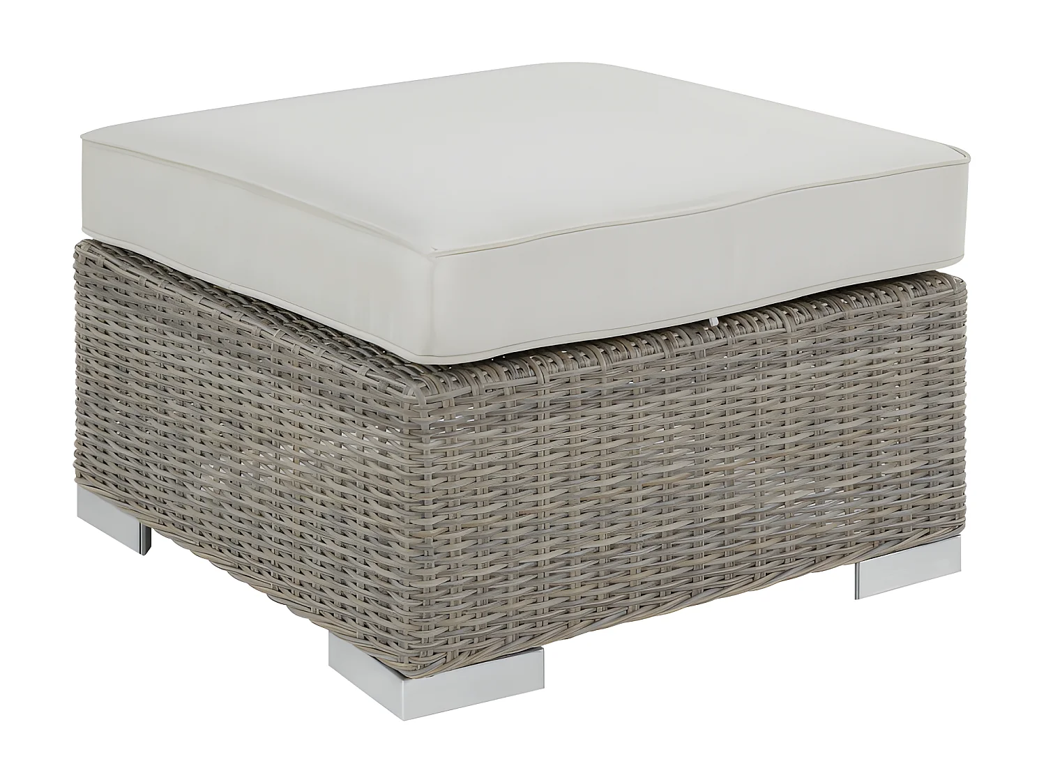 Salon de jardin modulable  en résine tressée: canapé 5 places, un pouf et une table basse - BUSAN de MYLIA