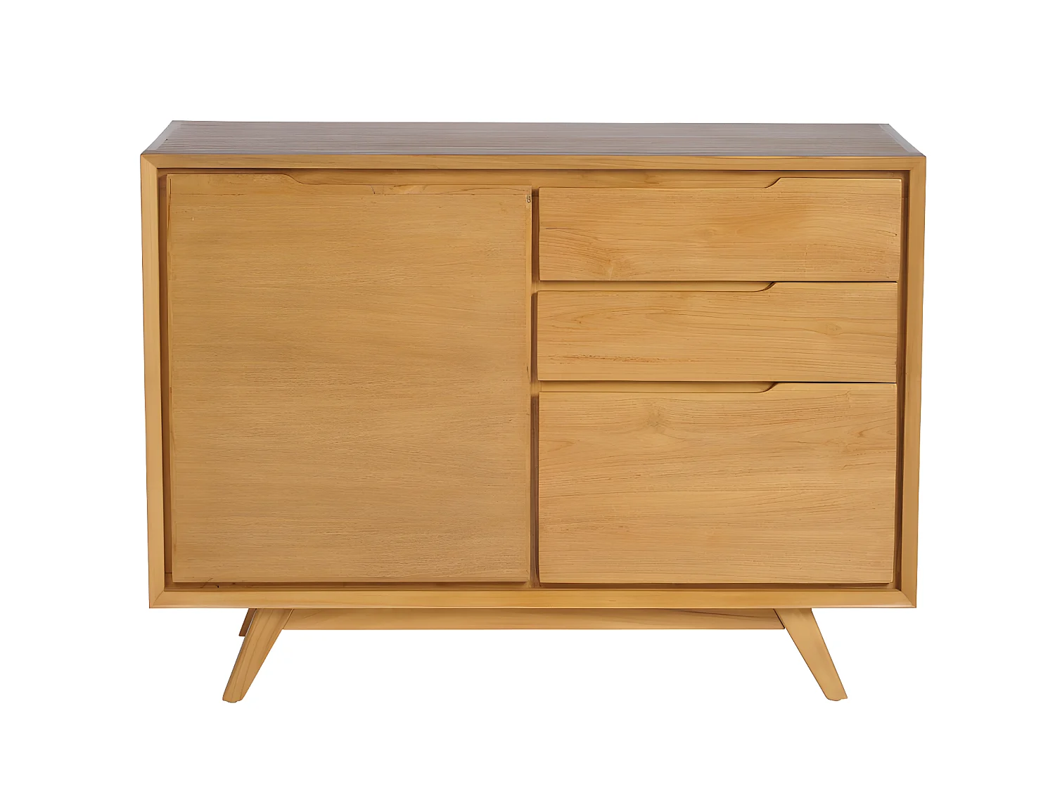 Buffet JAMBI - 1 porte & 3 tiroirs - Teck - Naturel