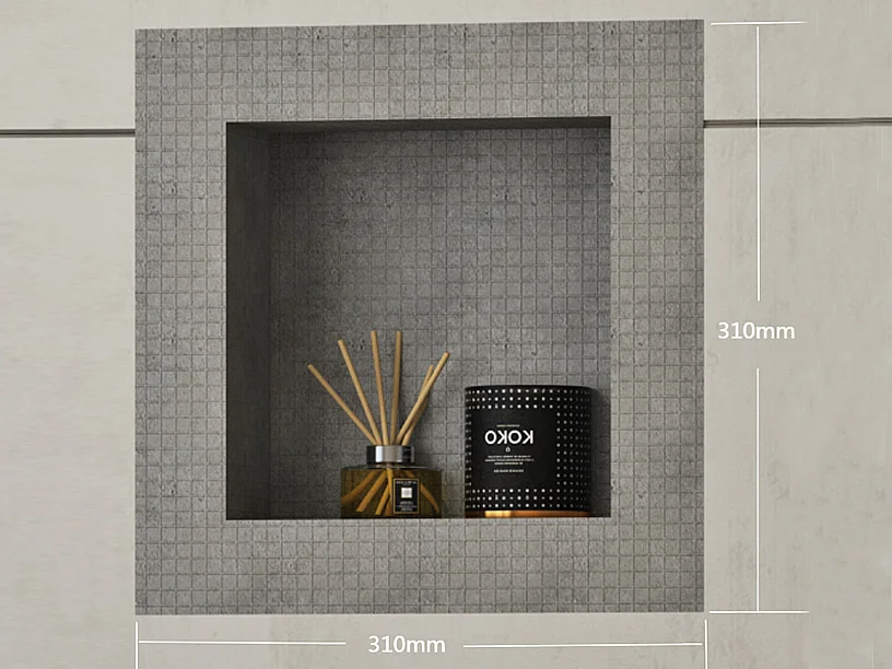 Niche de douche à encastrer et prête à carreler - 31 x 31 cm - KLARA