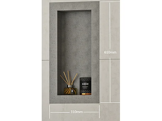 Niche de douche à encastrer et prête à carreler - 31 x 61 cm - KLARA