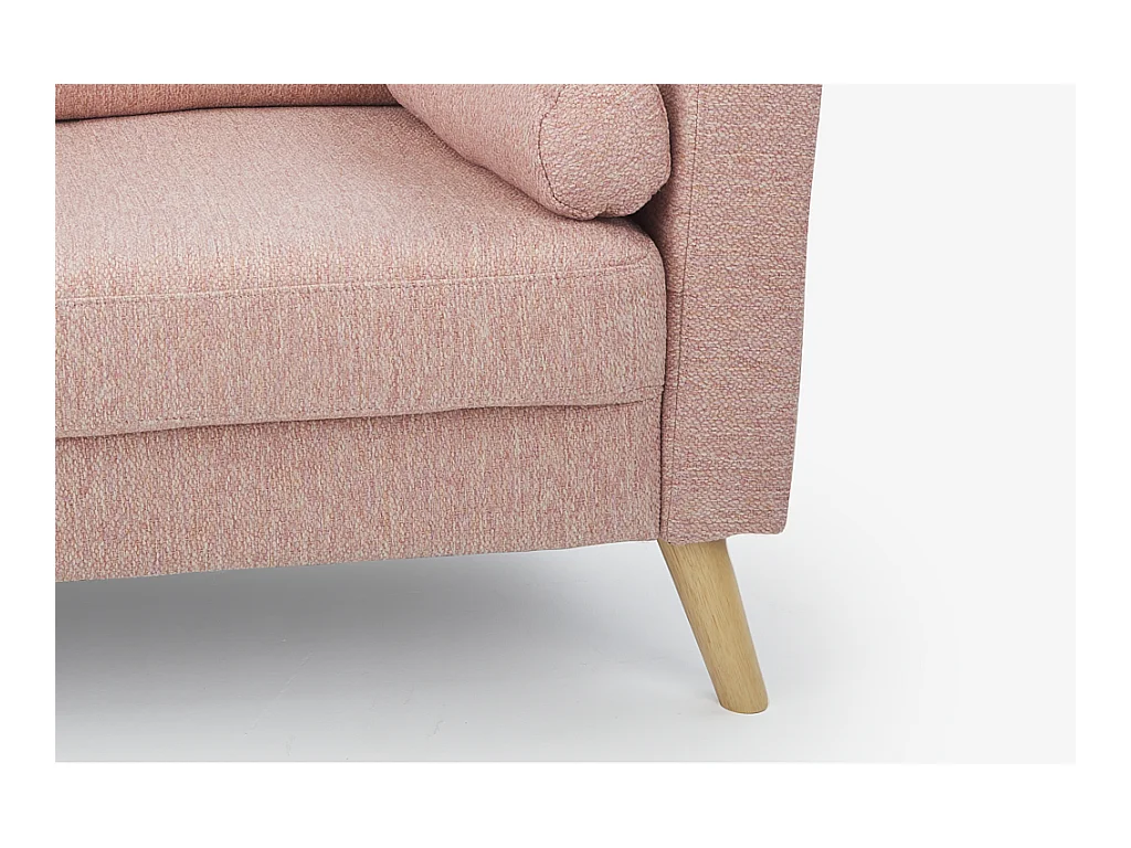 Driezitsbank van stof met woleffect TATUM - Roze