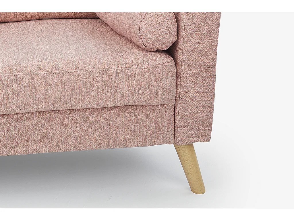 Canapé 3 places en tissu effet lainage à bouclettes TATUM - Rose