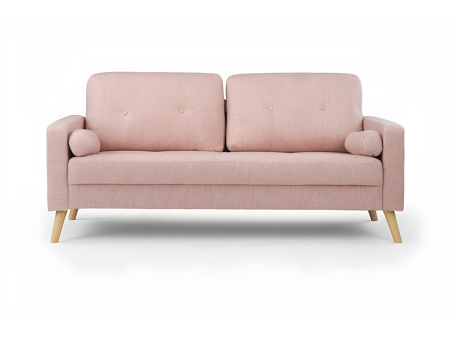 Canapé 3 places en tissu effet lainage à bouclettes TATUM - Rose