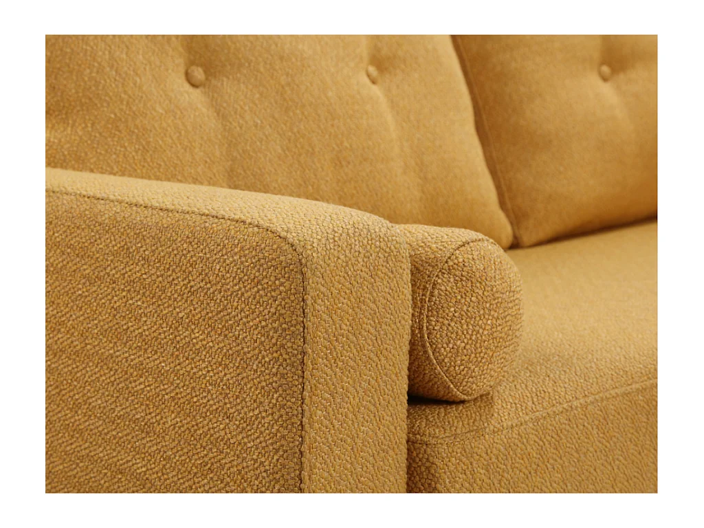 Sofá de 3 plazas de tela con efecto lana bouclette TATUM - Amarillo