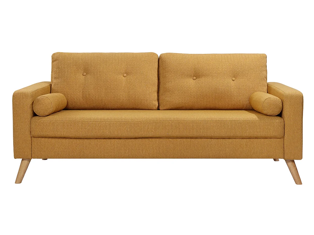 Canapé 3 places en tissu effet lainage à bouclettes TATUM - Jaune